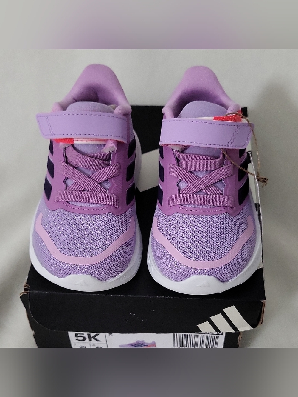 Adidas Runfalcon 5 EL I Kids Athletic Sneakers Purple US Size 5K Mesh Breathable